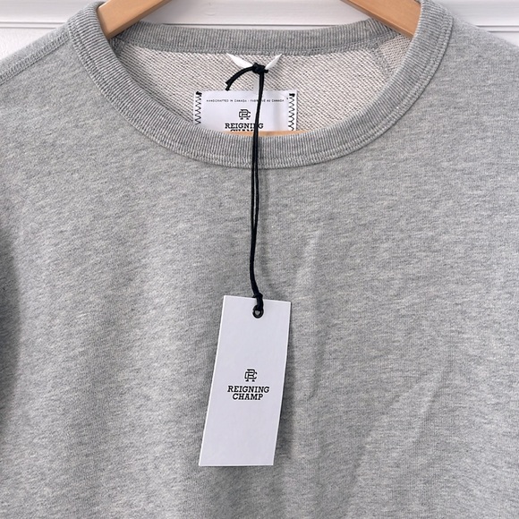 Reigning Champ Light Gray Cropped Crewneck Sweatshirt - Picture 4 of 9